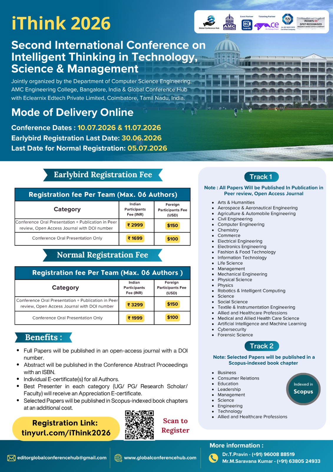 Second International Conference on Intelligent Thinking in Technology, Science & Management 2026 International Conference Poster 